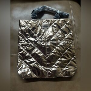 Metallic Quilted Tote Bag